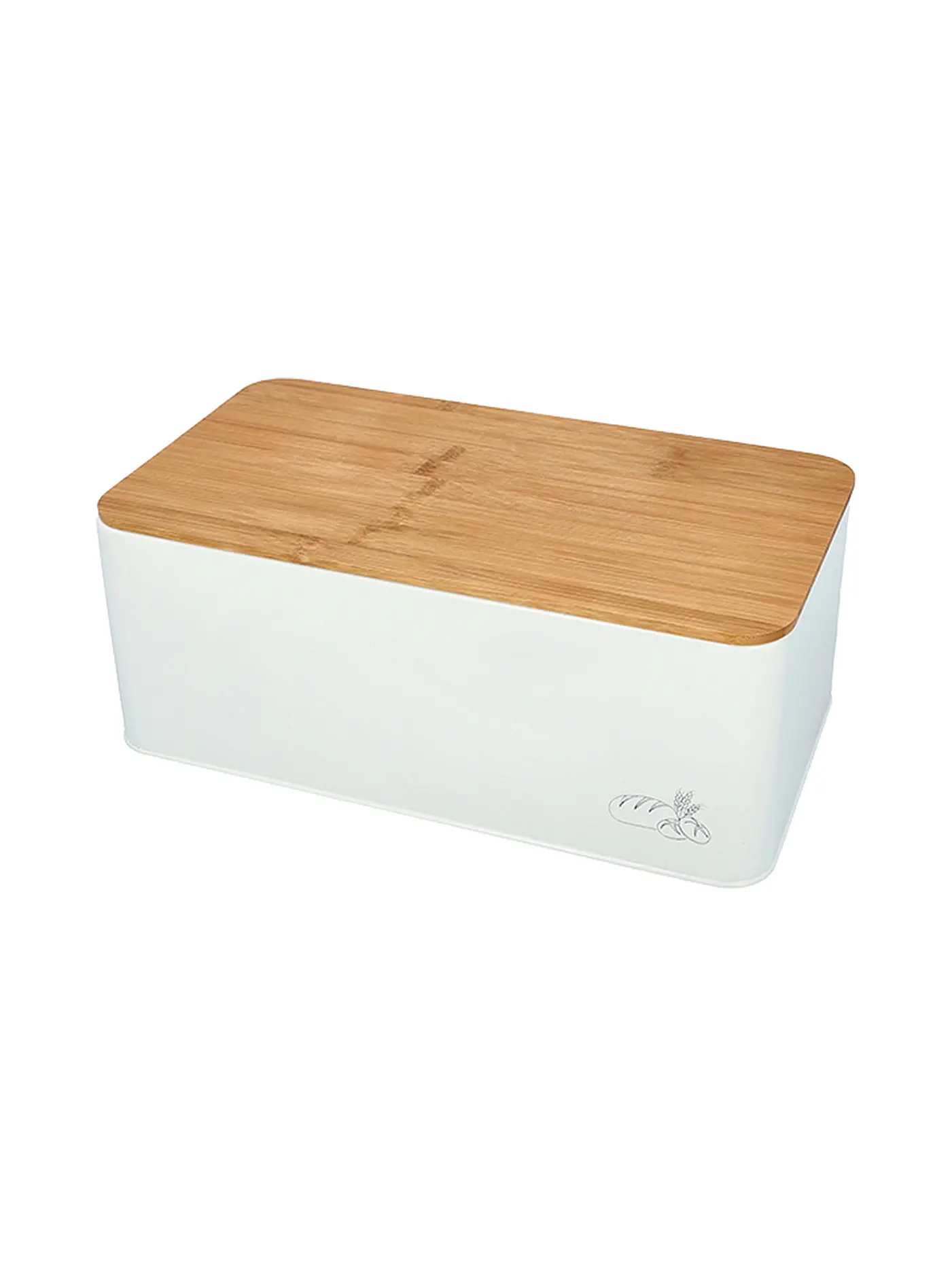 RBV BIRKMANN | Brotkasten mit Deckel 33x18cm Metall/Bambus | 